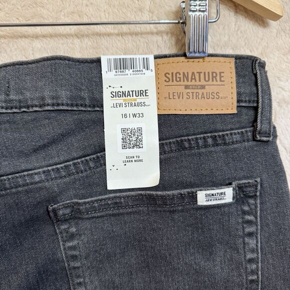 NWT LEVI STRAUSS HIGH-RISE 9" Bermuda SHORTS RELAXED FIT Sz 33x16 - Picture 6 of 16